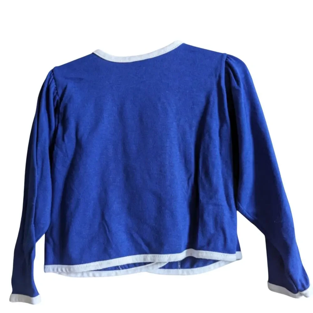 Vintage 1980s Carter's Toddler Girls Blue Rose Bouquet Cardigan – Size 3T